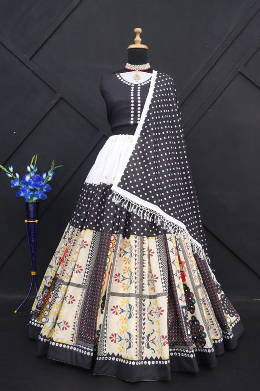 New Navratri Lounching Digital Print Muslin Cotton Lehenga Choli