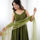 PURE ROMANSILK CHANDERI FABRIC FULLY FLAIR ANARKALI