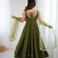 PURE ROMANSILK CHANDERI FABRIC FULLY FLAIR ANARKALI