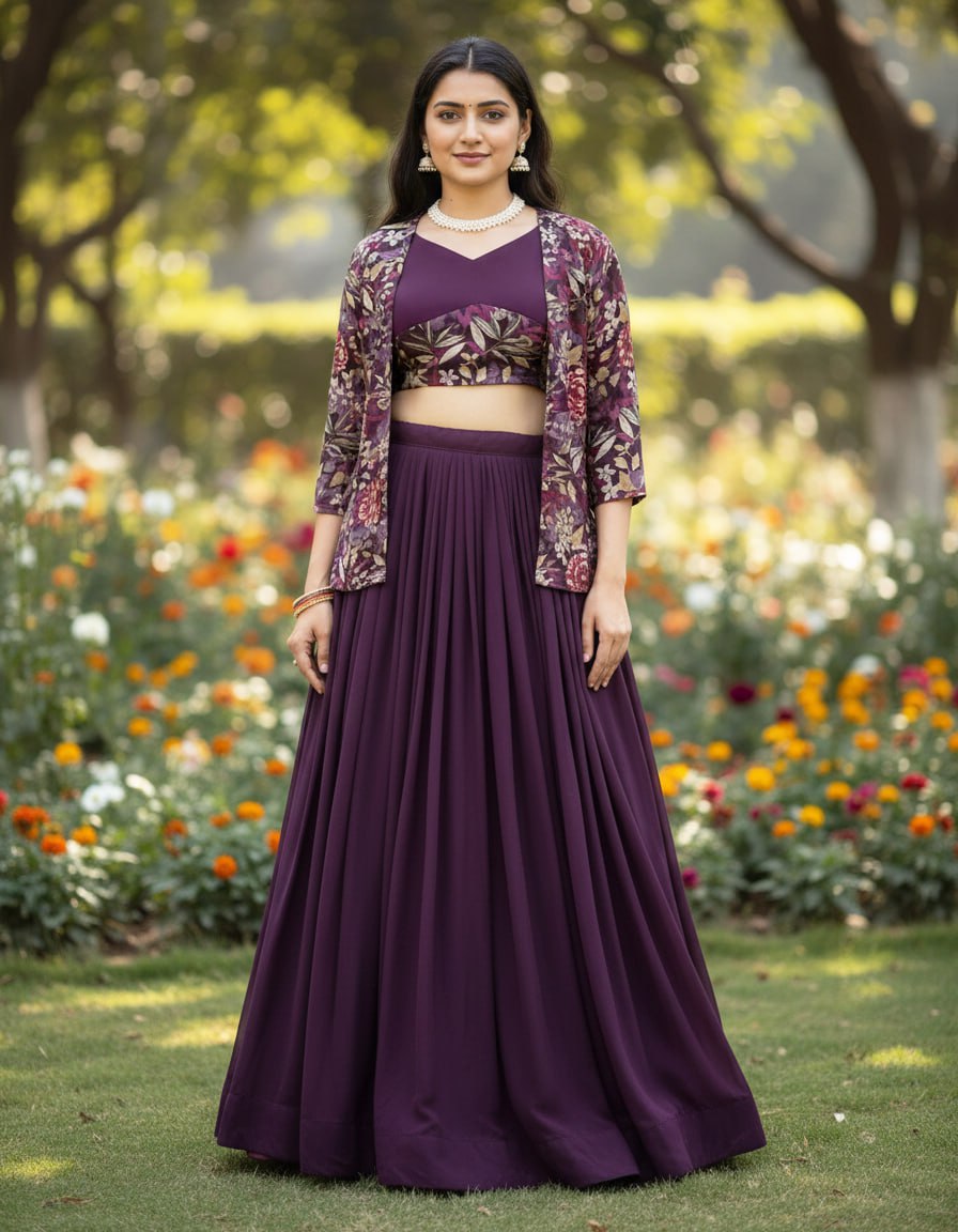 Sehen Sie umwerfend aus in diesem wunderschönen cremefarbenen Lehenga-Set