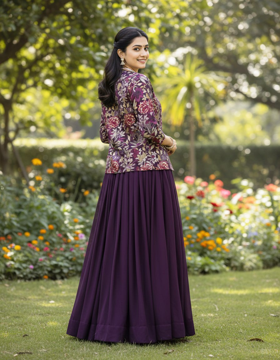 Sehen Sie umwerfend aus in diesem wunderschönen cremefarbenen Lehenga-Set