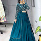 Shop this stunning Teal Blue Indo-Western Lehenga set