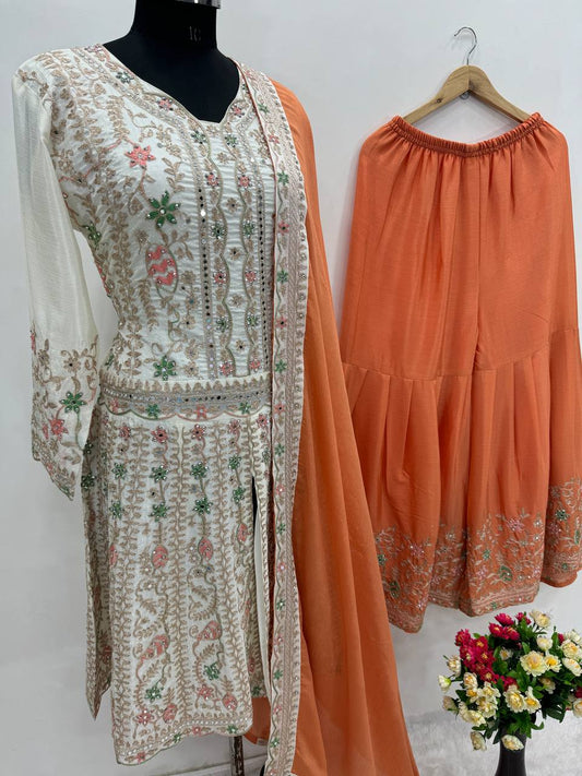 NEW DESIGNER HEAVY PAKISHTANI SHARARA SUIT SET