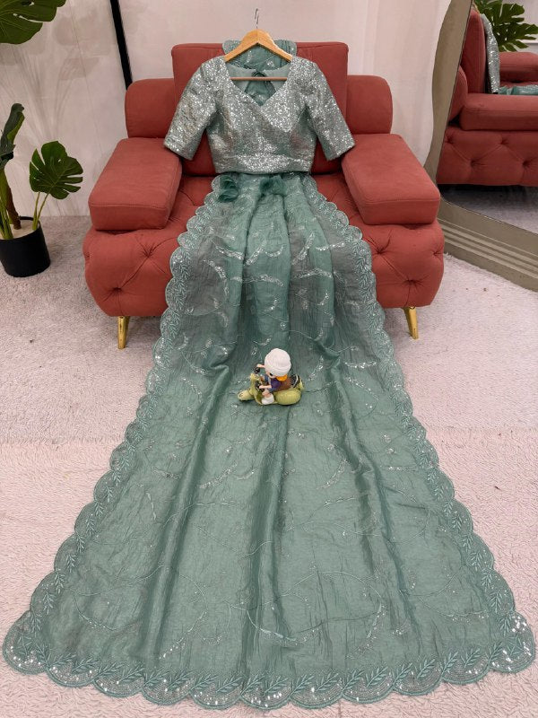 Sari en soie Rangoli douce pour tenue de soirée