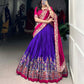 Tussar Silk Printed With Foil Work Lehenga Choli
