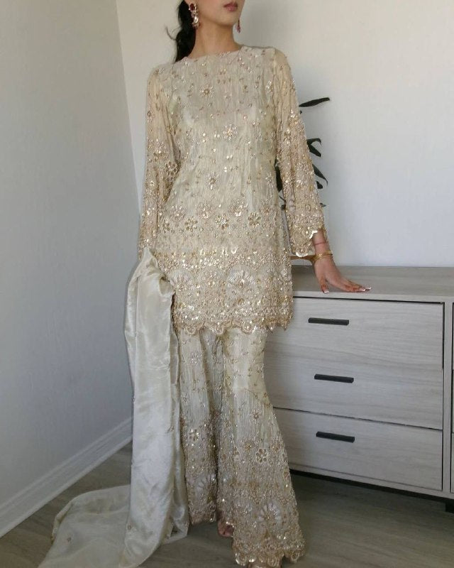 VÊTEMENTS DE COURSE TENDANCE HAUT EN FAUSSE GEORGETTE BRODERIE EN FIL DE COTON