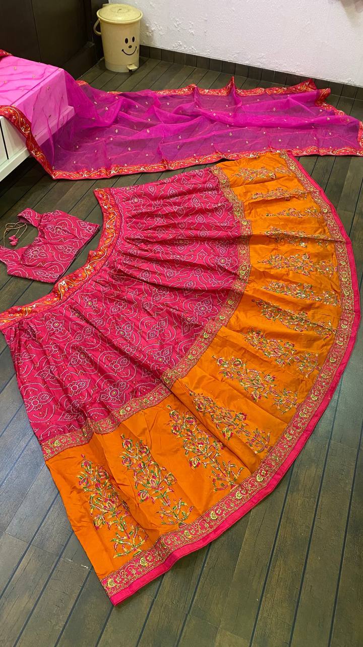 Sehen Sie umwerfend aus in diesem wunderschönen cremefarbenen Lehenga-Set