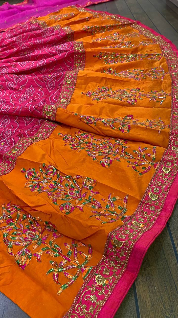 Sehen Sie umwerfend aus in diesem wunderschönen cremefarbenen Lehenga-Set