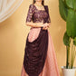 Chinon silk blouse with Banarasi zari silk lehenga