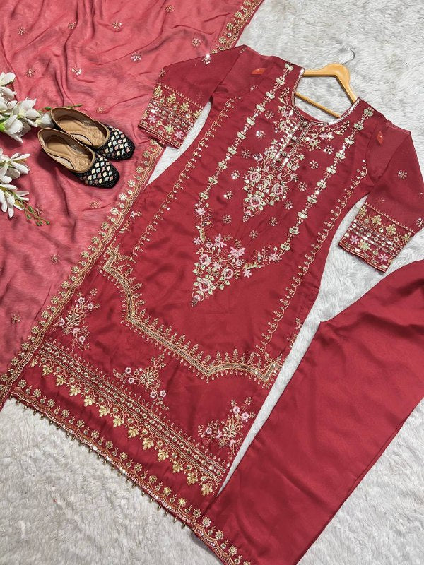 New Designer Party Wear Look Organza Pure Pakistani Suit