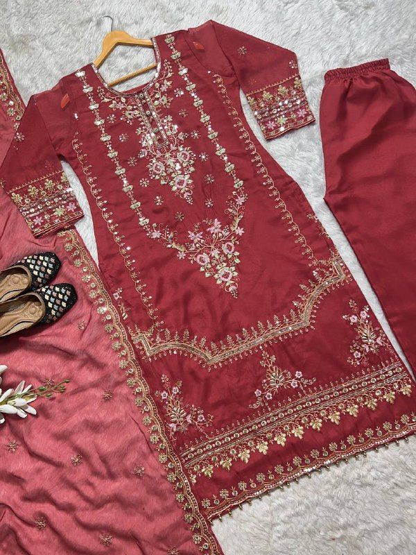 New Designer Party Wear Look Organza Pure Pakistani Suit