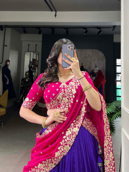 Célébrez le charme de la culture indienne avec ce magnifique ensemble lehenga