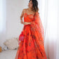 Pure Organza digital printed lehnga