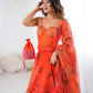 Pure Organza digital printed lehnga
