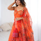 Pure Organza digital printed lehnga