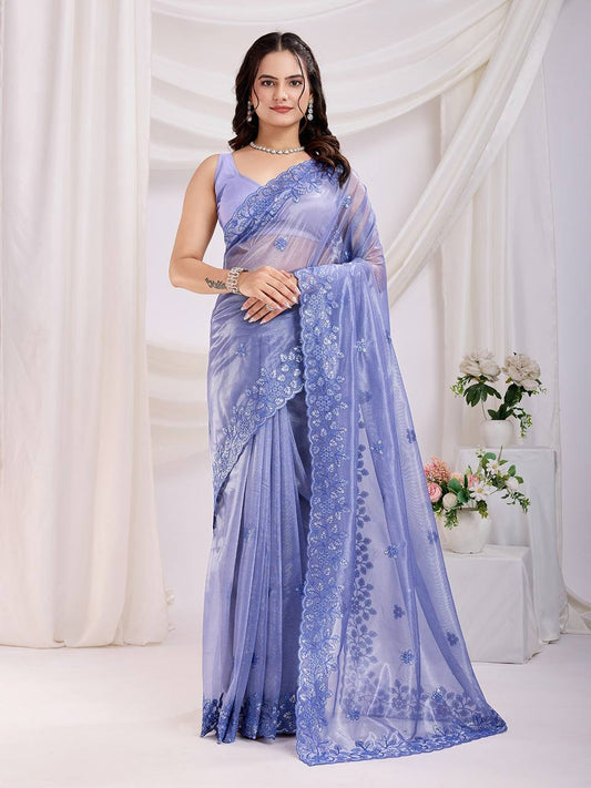 Cocktail Party Wear Twill net Saree