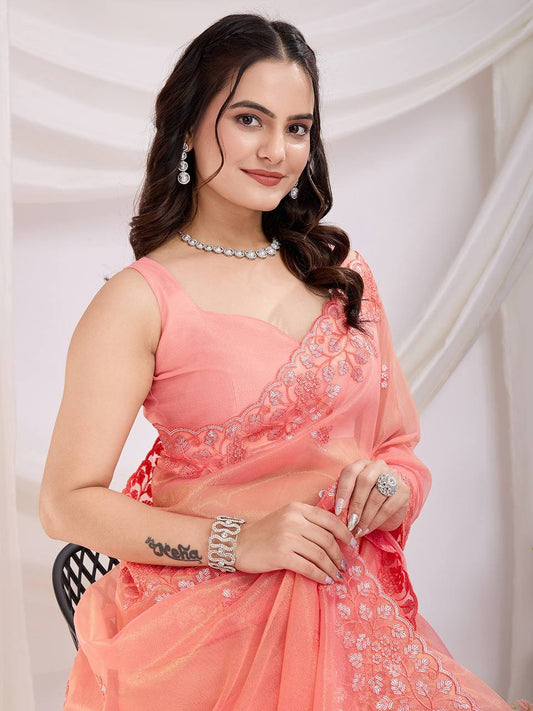 Cocktail Party Wear Twill net Saree