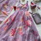 pure organza silk digital printed padded anarkali