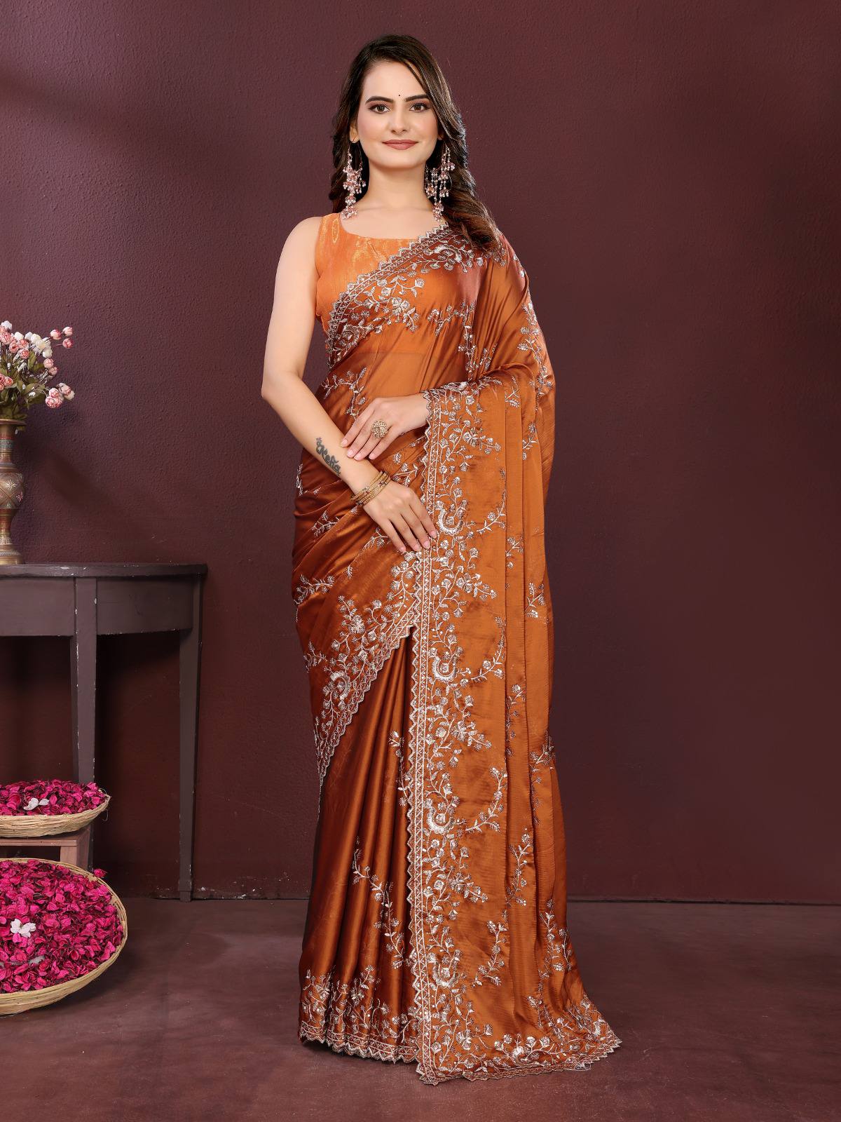 Party Wear rangoli silk Saree