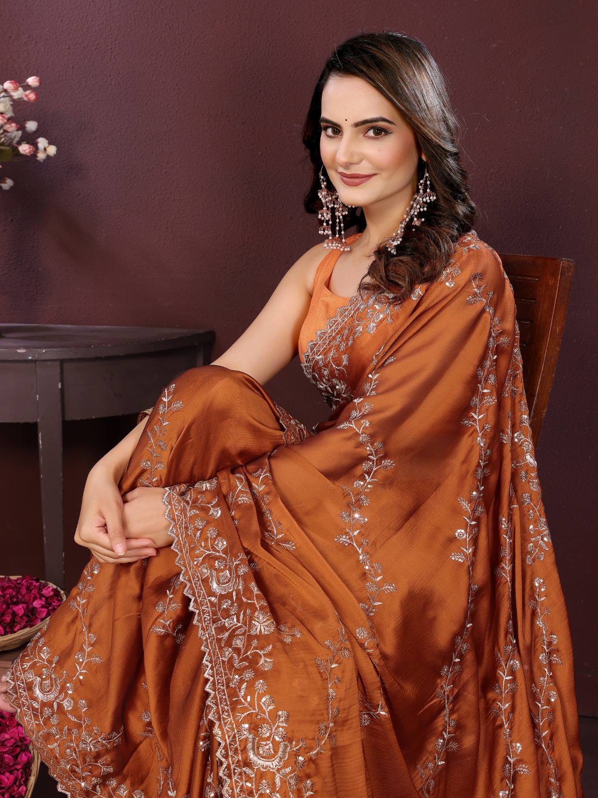 Party Wear rangoli silk Saree