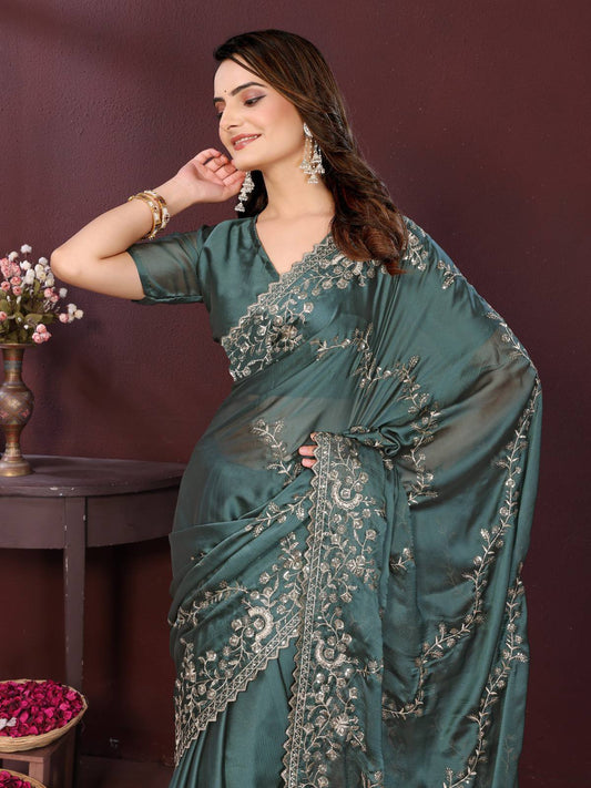 Party Wear rangoli silk Saree