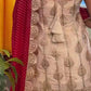 Natural Crep Silk With Heavy Embroidery Coding Sequence Work