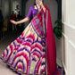 Tasar Silk Tie And Dye Print With Lace Touch Up Lehenga
