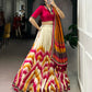 Tasar Silk Tie And Dye Print With Lace Touch Up Lehenga
