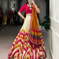 Tasar Silk Tie And Dye Print With Lace Touch Up Lehenga