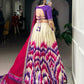 Tasar Silk Tie And Dye Print With Lace Touch Up Lehenga