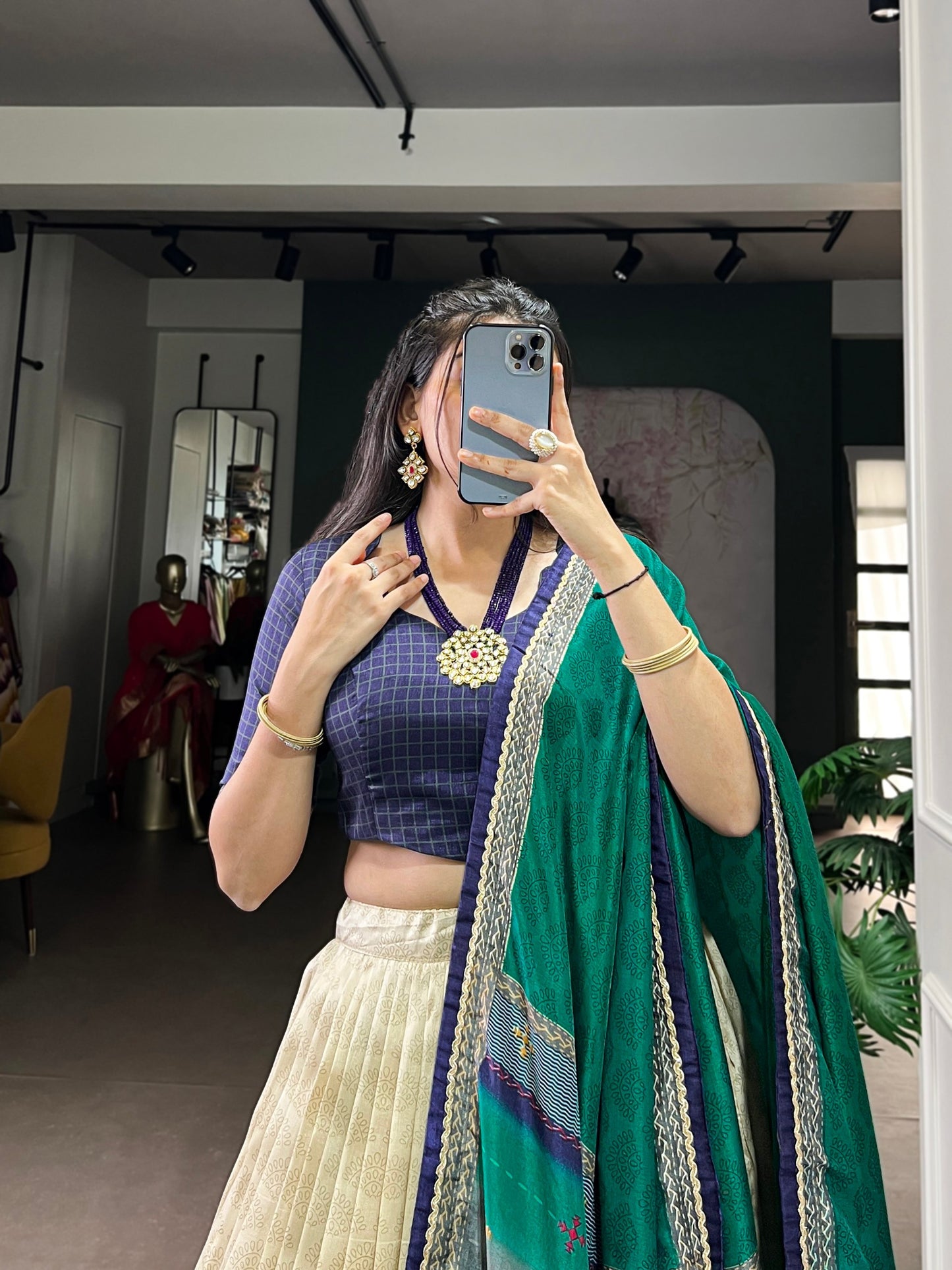 Tasar Silk Tie And Dye Print With Lace Touch Up Lehenga