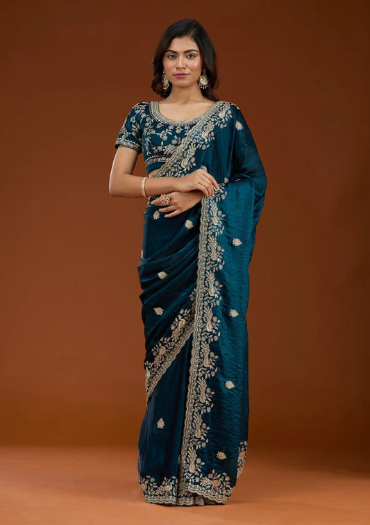 Heavy Fandy Satin Silk Saree