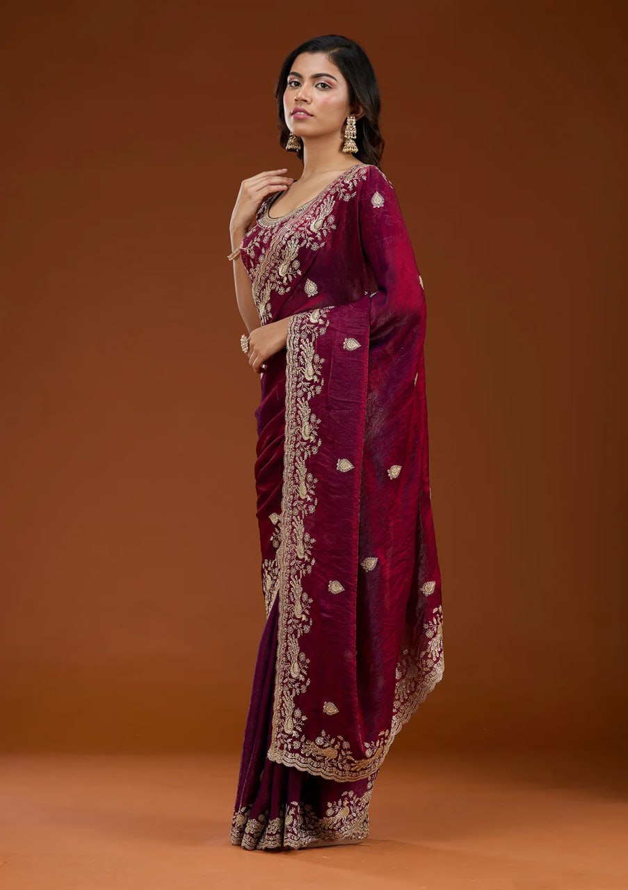 Heavy Fandy Satin Silk Saree