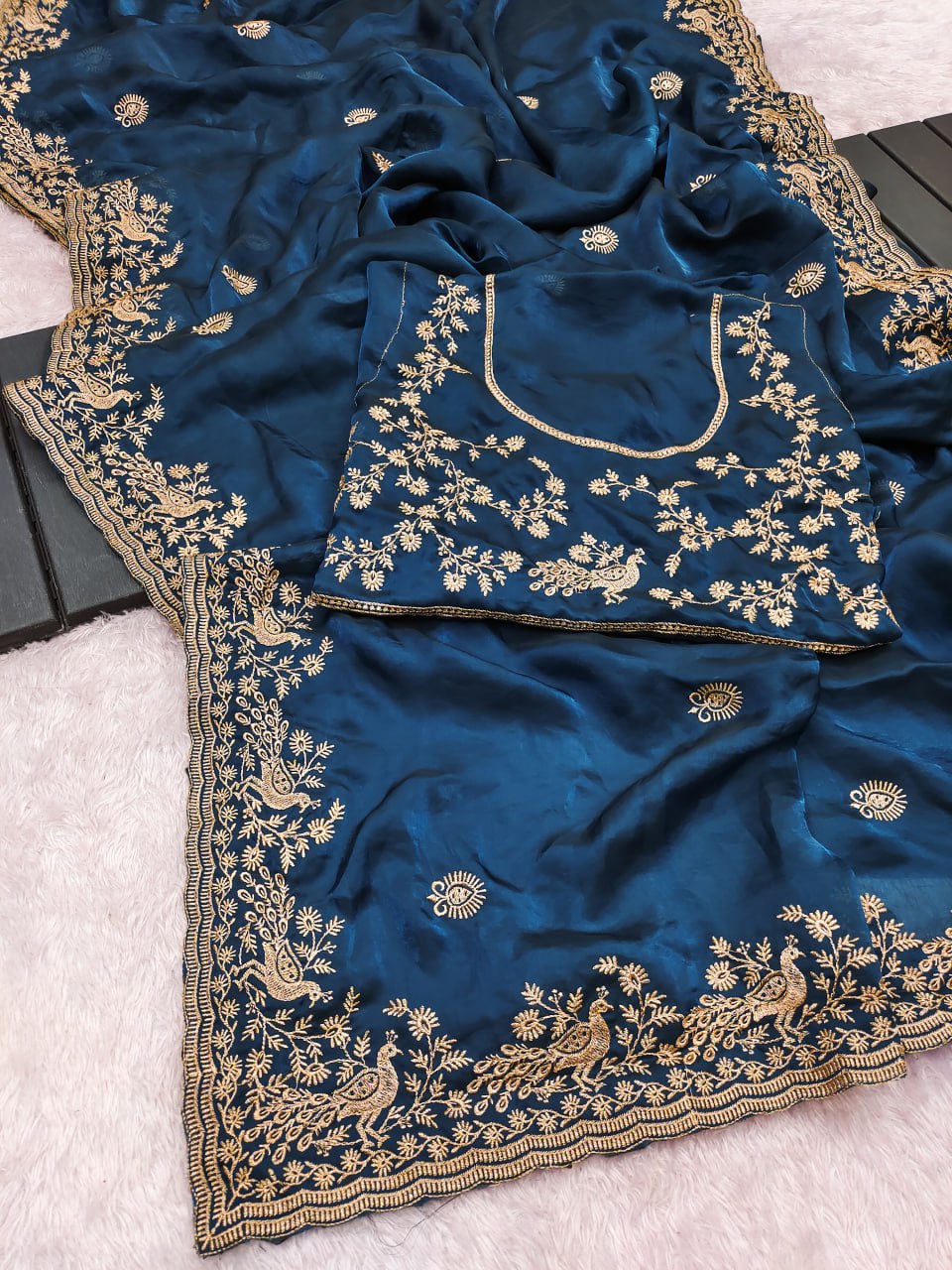 Heavy Fandy Satin Silk Saree