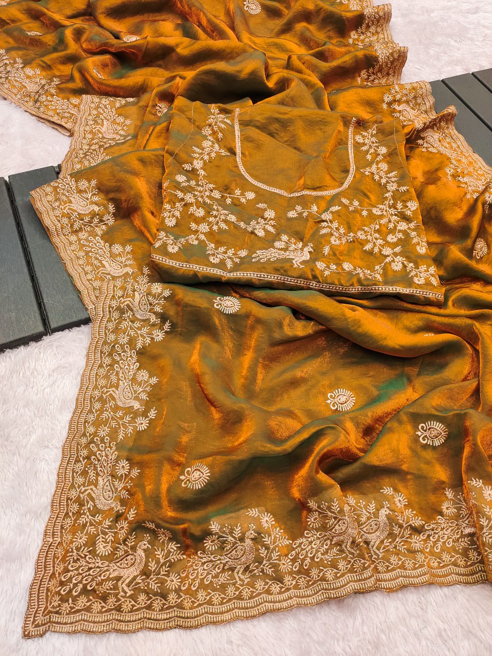 Heavy Fandy Satin Silk Saree