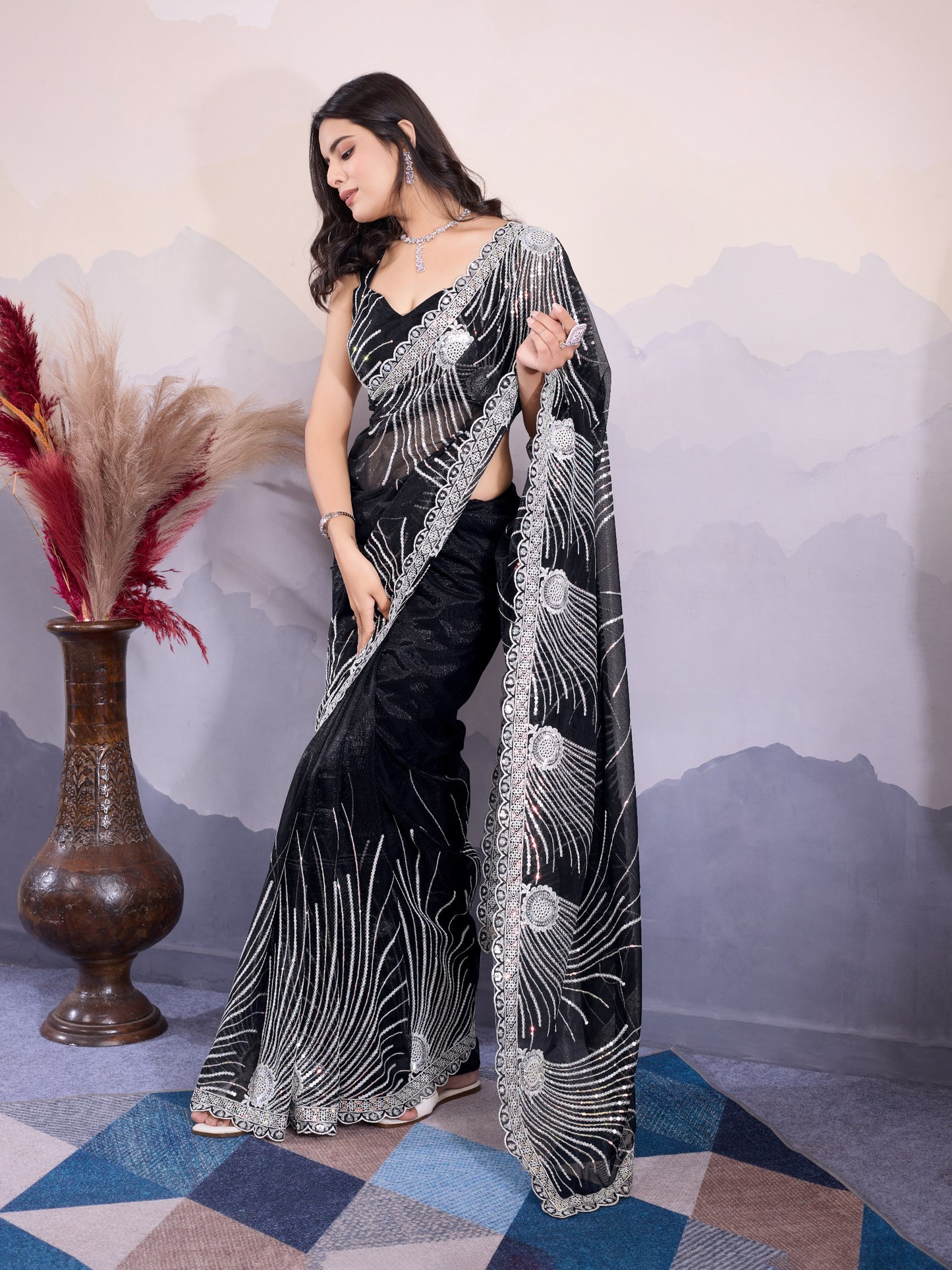 Party Wear Twill Net Saree