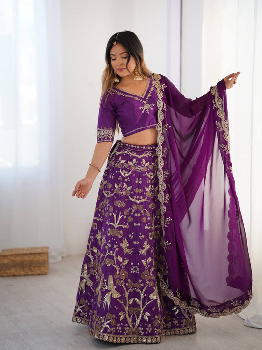 Célébrez le charme de la culture indienne avec ce magnifique ensemble lehenga