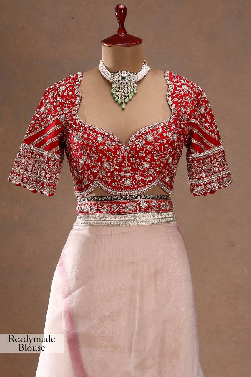 Space Silk Beautiful Dual Sequence and Cording embroidery work Saree