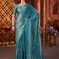 Fandy Satin Silk allover Beautiful Beads & Pipe Hand Work Saree