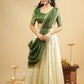 Sehen Sie umwerfend aus in diesem wunderschönen cremefarbenen Lehenga-Set