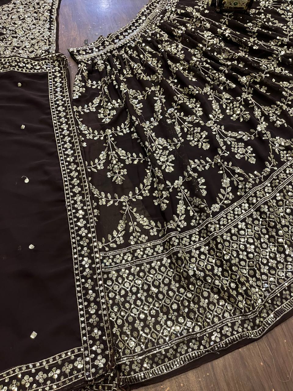 Launching Faux Georgette Lehenga Exceptional Quality with Can-Can and Canvas Layers