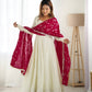 PURE SOFT VICHITRA  SILK FABRIC FULLY FLAIR KALI PATTERN GOWN