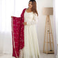 PURE SOFT VICHITRA  SILK FABRIC FULLY FLAIR KALI PATTERN GOWN
