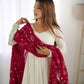 PURE SOFT VICHITRA  SILK FABRIC FULLY FLAIR KALI PATTERN GOWN