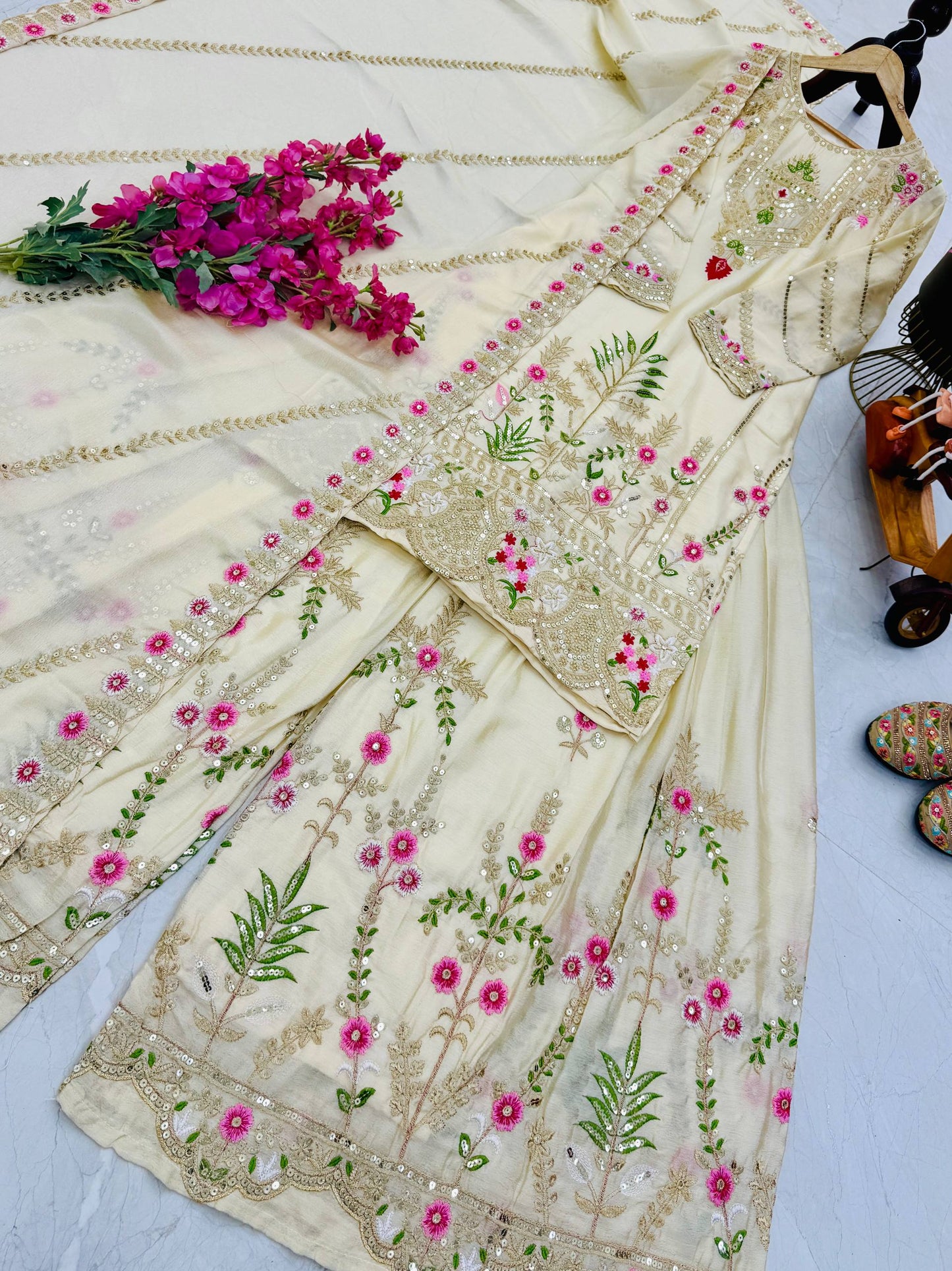 New Designer Party Sharara Suit & Dupatta Set