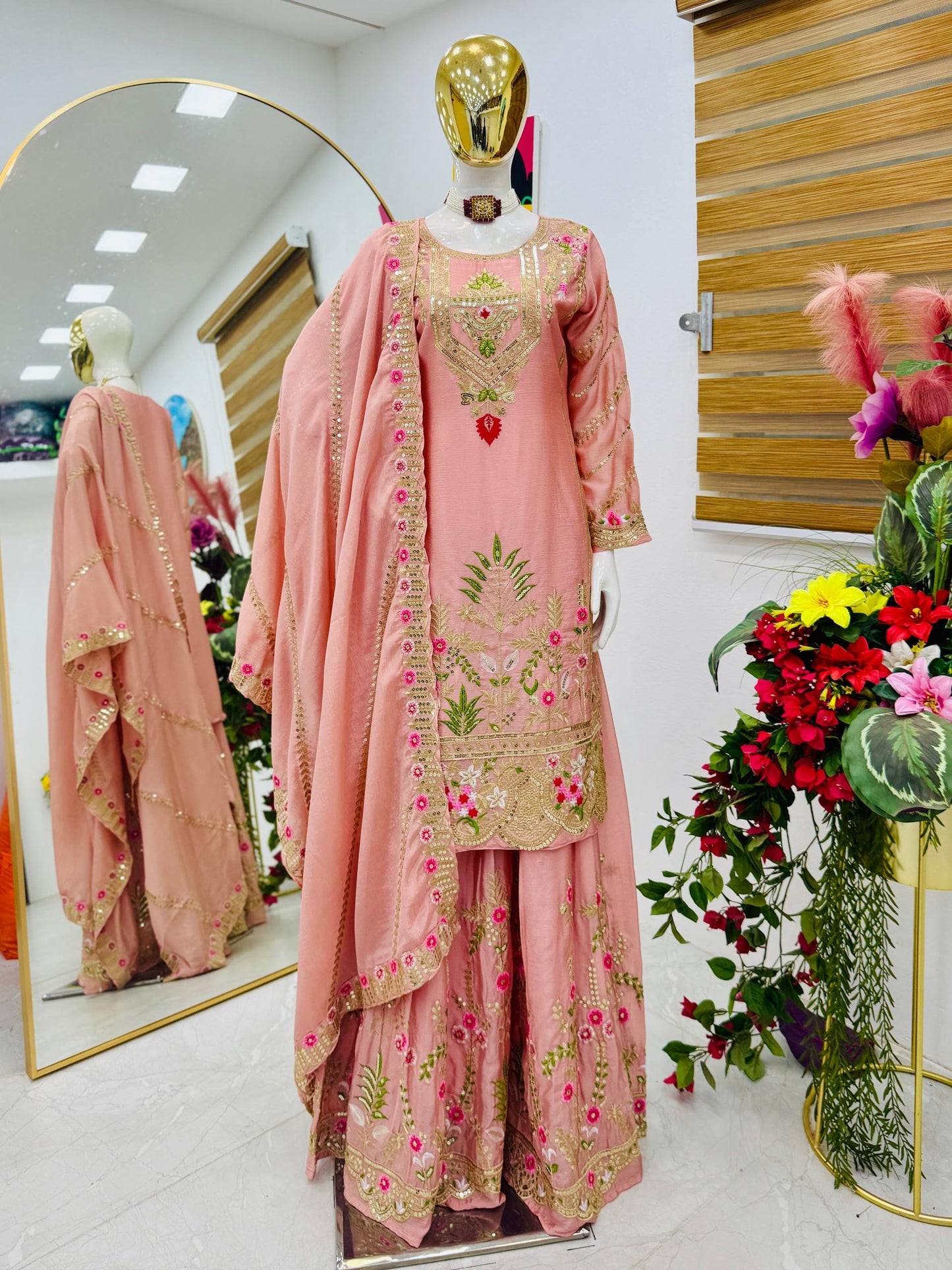 New Designer Party Sharara Suit & Dupatta Set