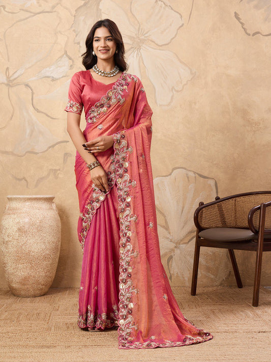 Party Wear Soft Fendy Chiffon Saree