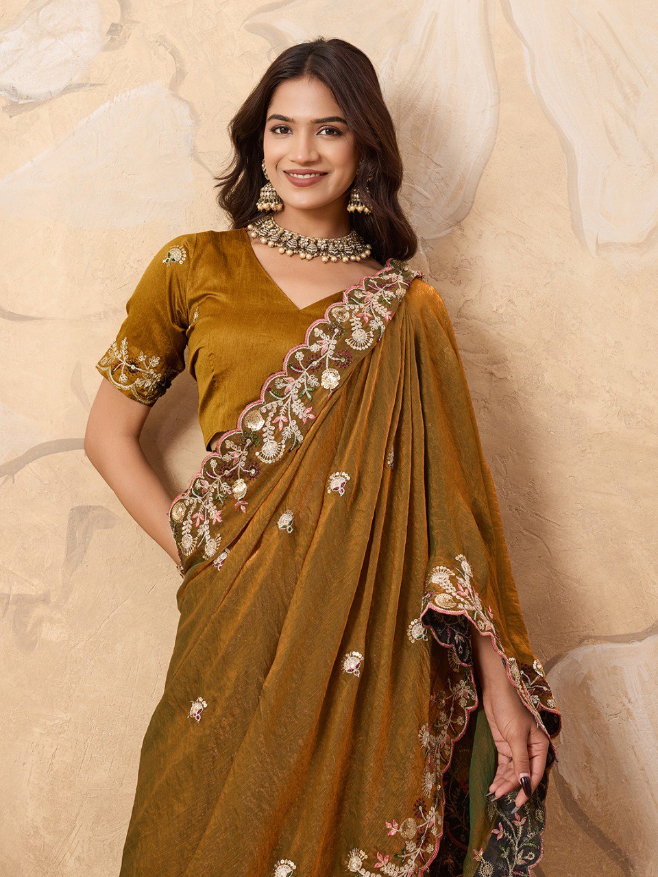 Party Wear Soft Fendy Chiffon Saree