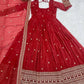 PRESENTING NEW HIGH PREMIUM QUALITY PURE CRUNCHY SILK FABRIC FULLY FLAIR GOWN
