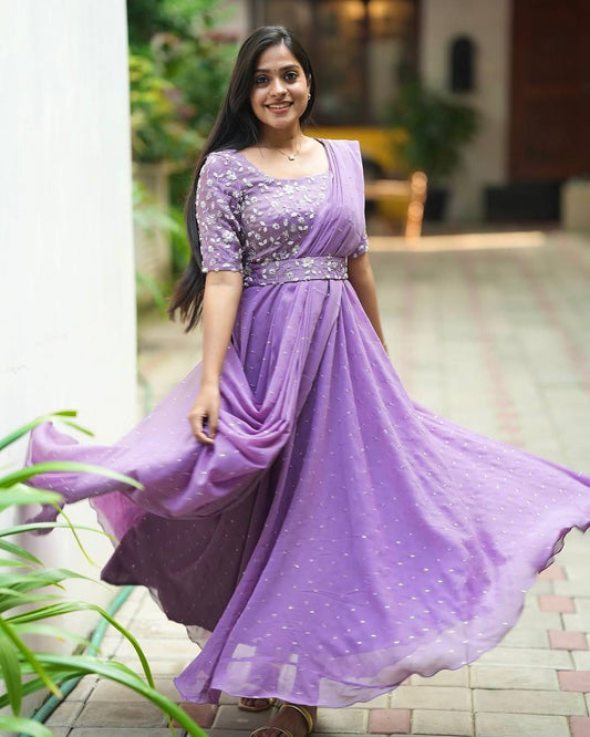 VÊTEMENTS DE COURSE TENDANCE HAUT EN FAUSSE GEORGETTE BRODERIE EN FIL DE COTON